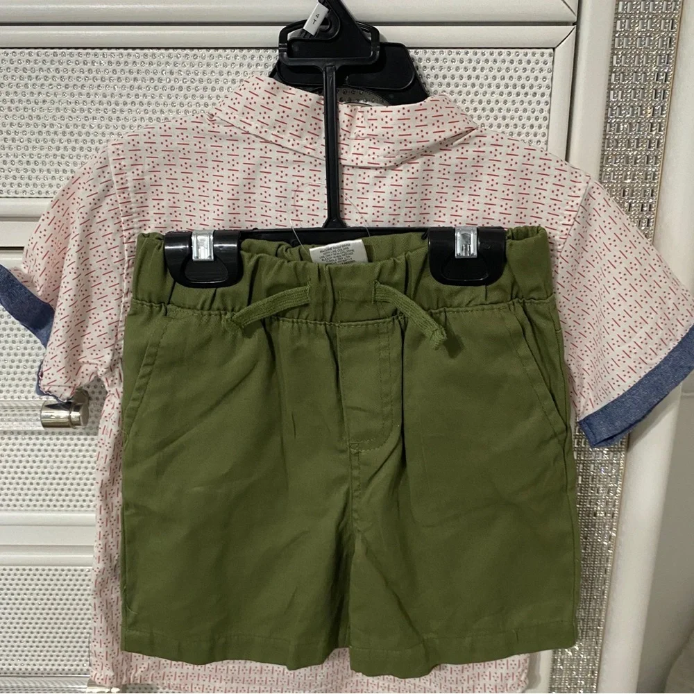 Ben Sherman boys 2 Piece Set. Button down shirt and shorts EUC